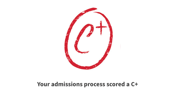 Your admissions process scored a C+