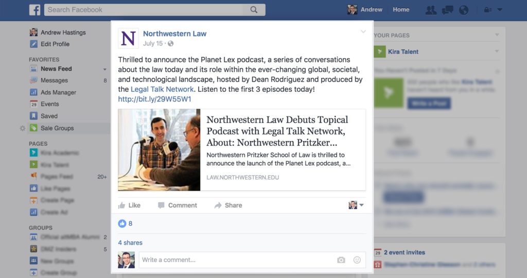 Northwestern Law Facebook