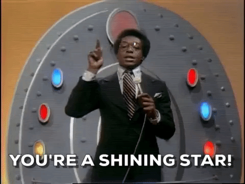 GIF of Don Cornelius saying "You're a shining star!"